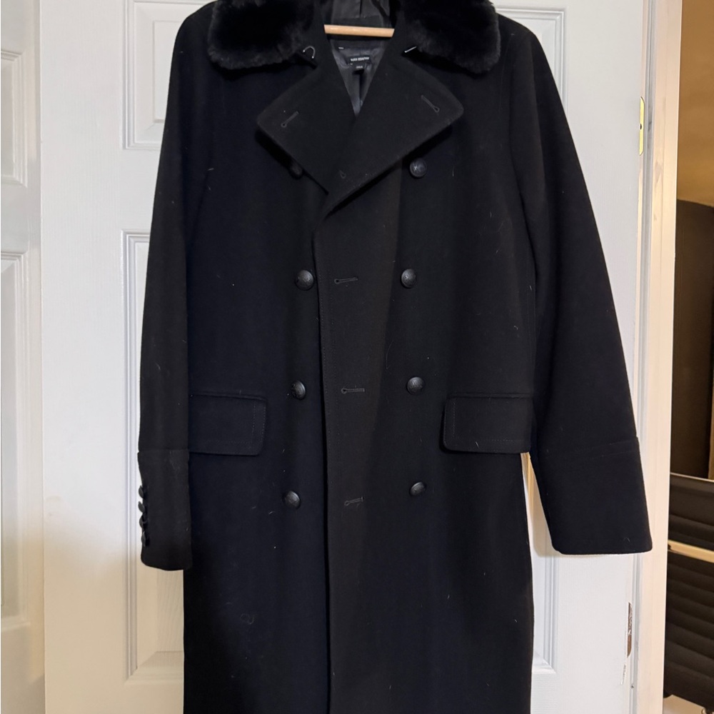 Express Men's Elegant Black Pea Coat